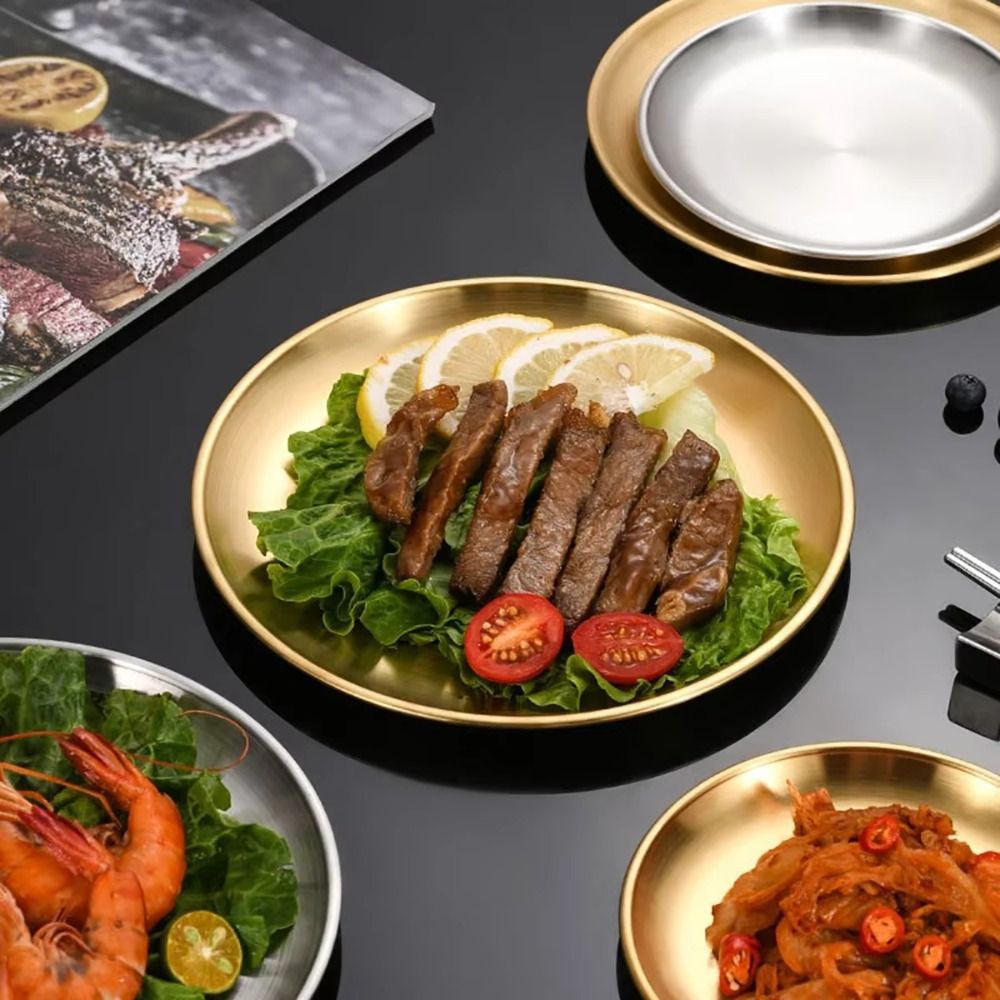 Korean Food Snacks - Çevre Dostu Kore Yemek Tabağı Paslanmaz